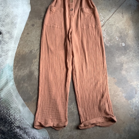 Billabong Badlands Jumpsuit Size L large Romper cotton gauze Peach - Picture 8 of 16